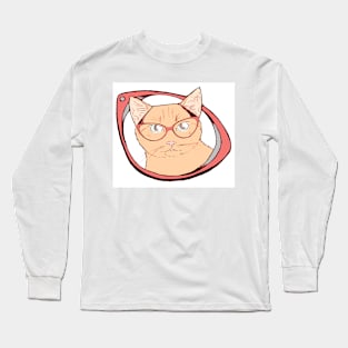 Millicent the cat in cat eye glasses Long Sleeve T-Shirt